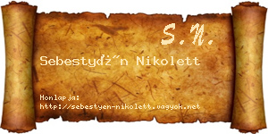 Sebestyén Nikolett névjegykártya